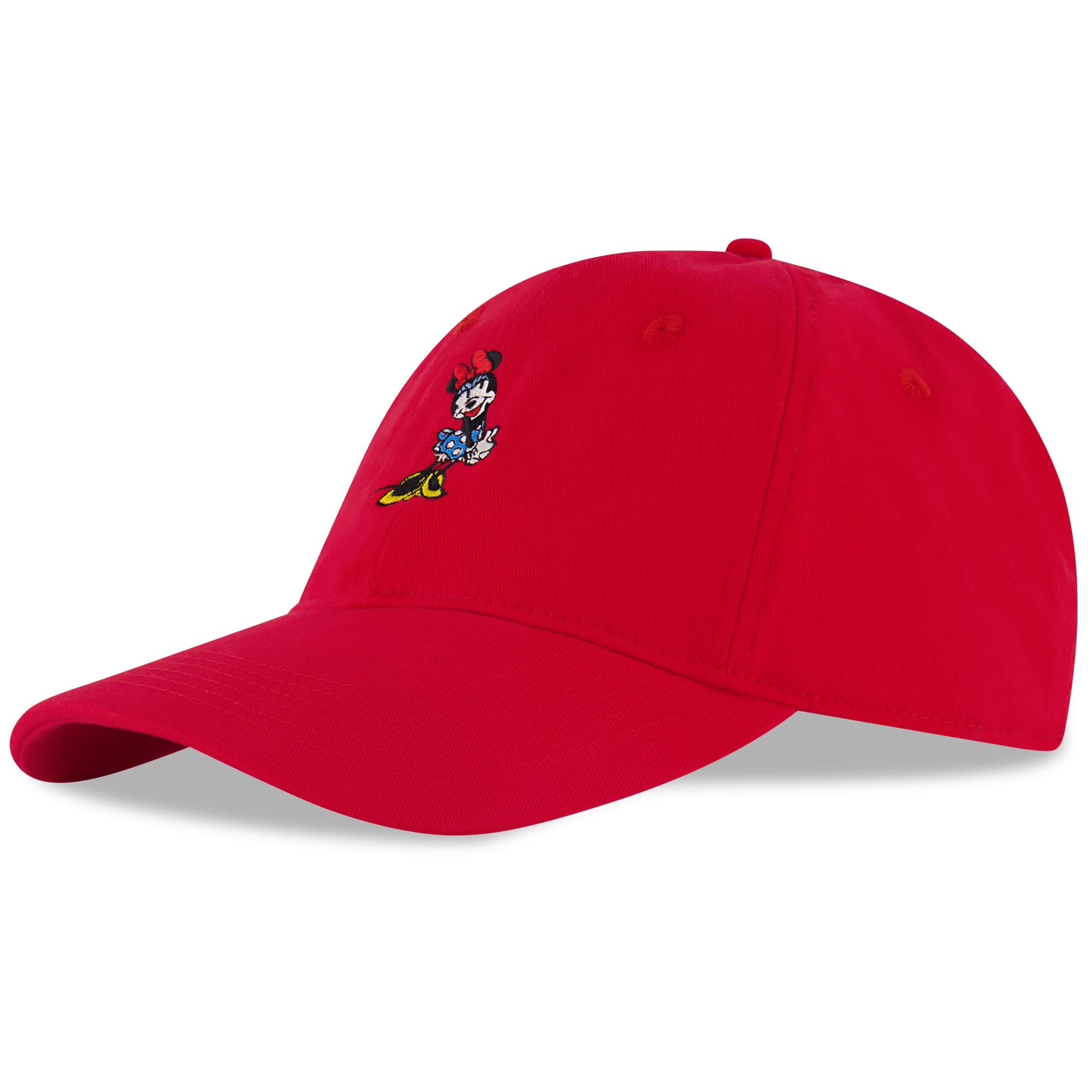 Disney Women's Baseball Cap, Minnie Mouse Adjustable Hat for Adult, Red, L/XL