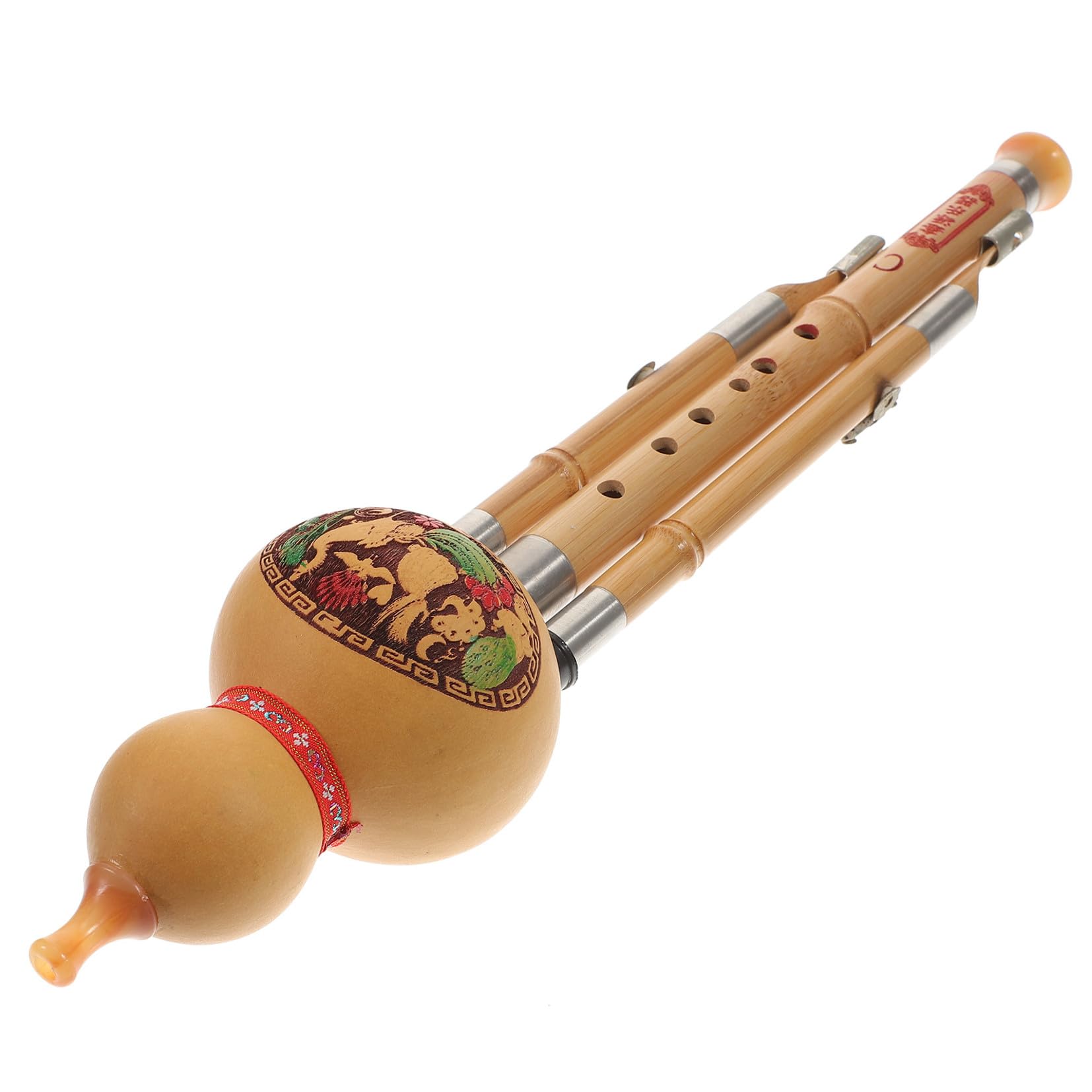 SUPVOX Flauta Hulusi De Bambú Hecho a Mano Clave C, Instrumento Musical Étnico De Calabaza Natural Lengüeta De Aleación, Diseño Compacto Para Principiantes y Amantes Música
