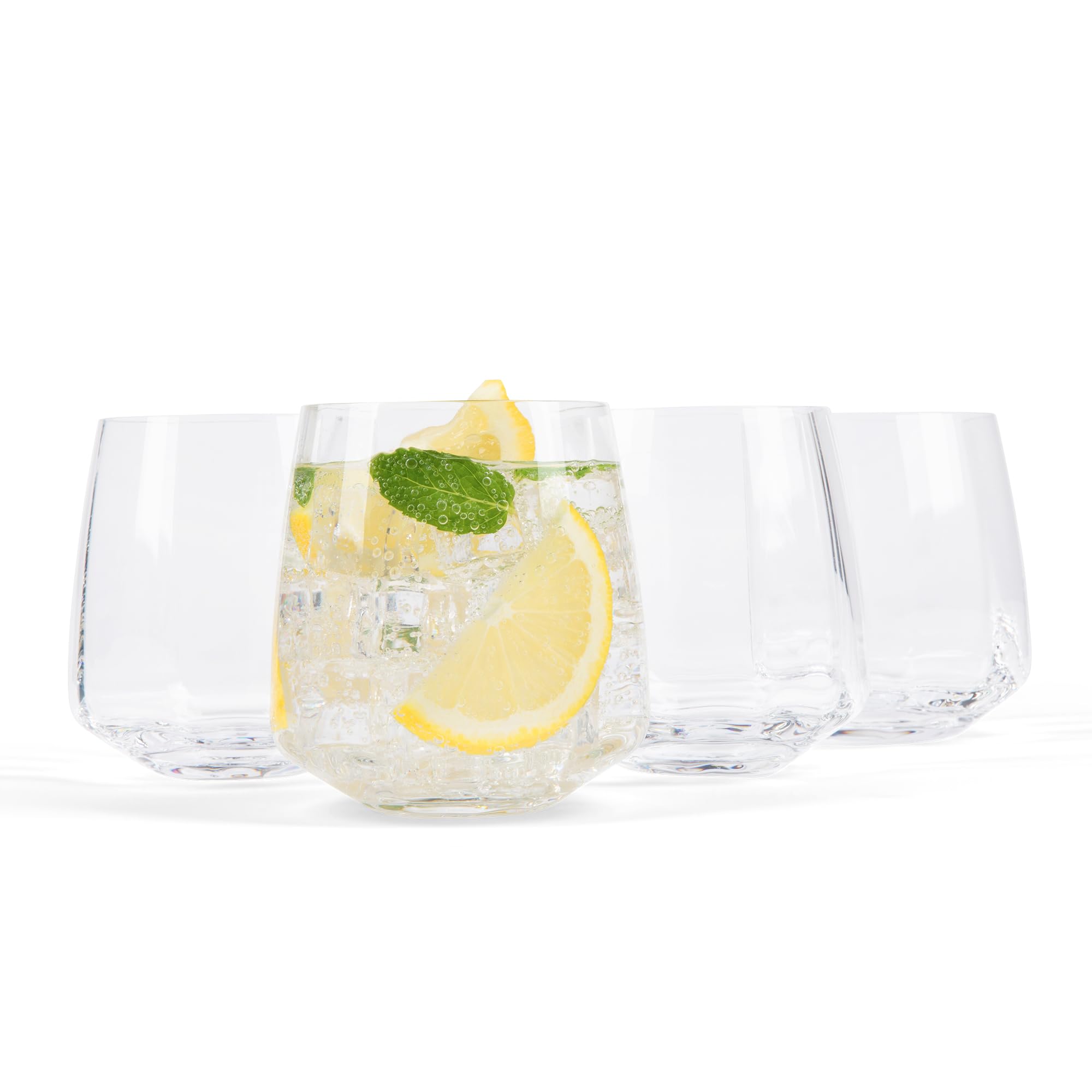 Larder Vine Crystalline Glassware Tumbler Set Artisan Drinkware for Cocktails Water Whiskey or Spirits Handmade in Poland Cafe
