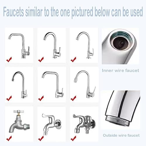 Miniatura 7 de Filtro de agua para fregadero, filtro de agua universal de 360 giratorio para fregadero de cocina, elimina cloro, fluoruro, metales pesados, agua