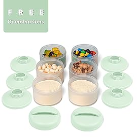 Termichy Stackable Formula Dispenser Portable Milk Powder Container, 2 Pack, Light Green