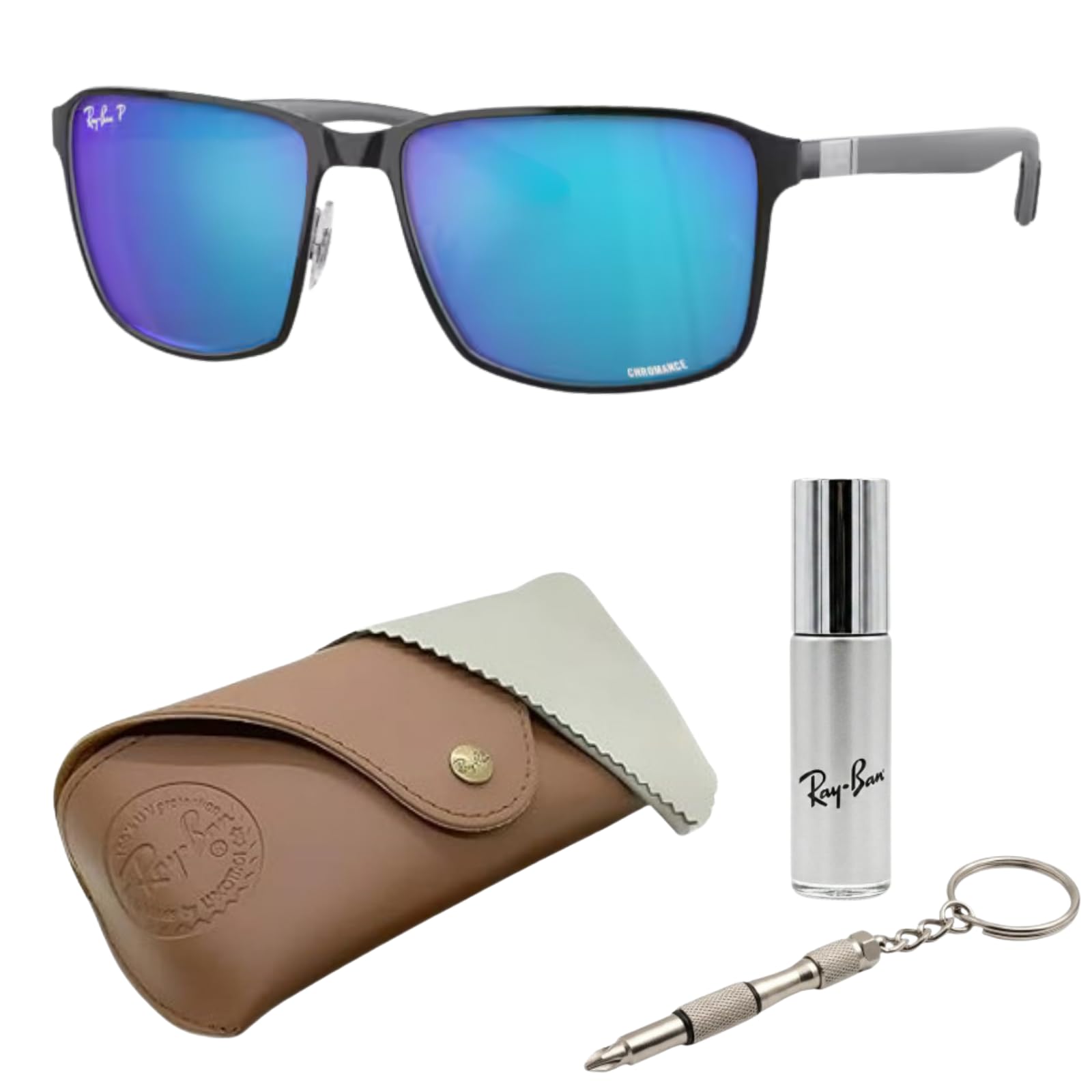 Ray-Ban RB3721CH CHROMANCE POLARIZED Square Shape Sunglasses with