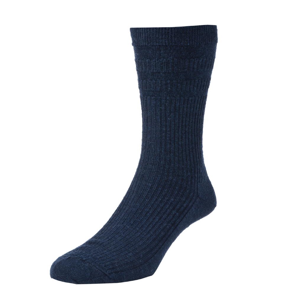 Hj Hall Men's Navy Softop Exta Wide Wool Hj190 11-13