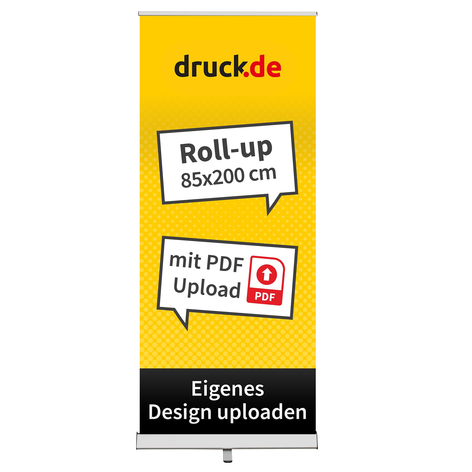 Basic Roll Up Banner bedruckt - 85x200cm - 85x200cm | Roll Up Banner bedruckt, 85x200cm, Basic, Werbedisplay, für Messe, POS und Werbung