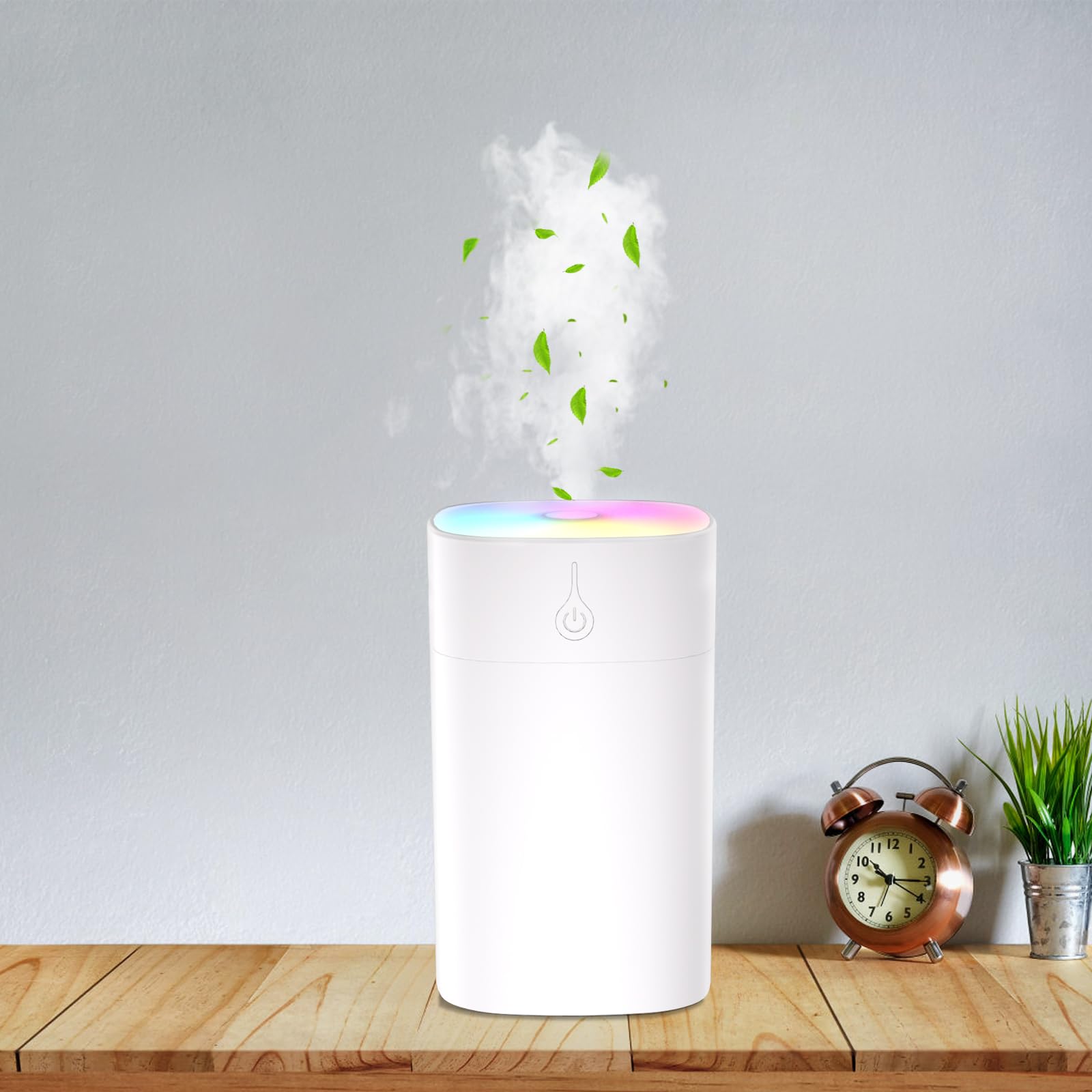 Small Essential Oil Diffuser for Home, 400ml Quiet Aromatherapy Diffuser Humidifier with Color Light & Auto-Off, USB Mini Portable Diffusers Humidifiers, 20dB Bass Work for Bedroom Car Office Yoga