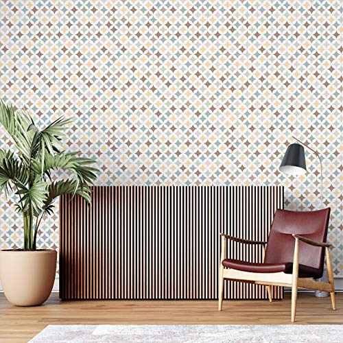 Image of DWELLSINDIA Geometric Pattern in Neutral Colors Self Adhesive Wallpaper Waterproof, Scratch Resistant, Laminated 41cm x 244cm
