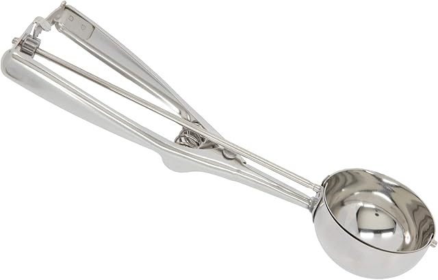 TRIXES Ice Cream Scoop - Stainless Steel 6cm Scooper with Trigger - for Ice Cream Mash Potato Cupcake Mix Cookie Dough - Food Baller Spoon - Non Stick Metal Kitchen Utensil
