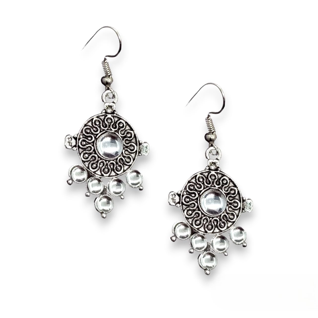 Elleva Oxidised Earrings for Women Jhumka Traditional Fashion Earring Set for Girls Stylish | Wedding Earrings Jhumka | Silver Earrings Jewellery Set (Pack of 1) (Style (2)) (B0DF5RK6M8) Amazon Price History, Amazon Price Tracker