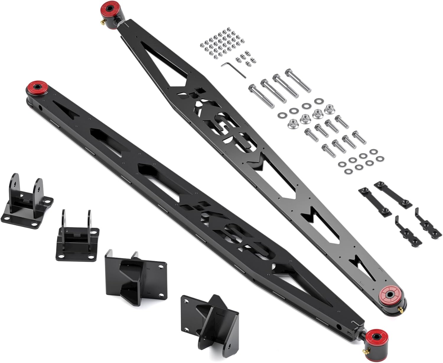 KSP 2-9in Adjustable Traction Bar for Silverado Sierra, Heavy Duty Rear Ladder Traction Bar Kit, Stabilizing Rear Axle Geometry, Fits 2019+ Silverado Sierra 1500