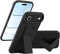 Vista 93 de Funda de silicona con soporte de LAUDTEC compatible con iPhone 7/8/SE, soporte de metal con soporte de pie vertical y horizontal, cubierta flexible