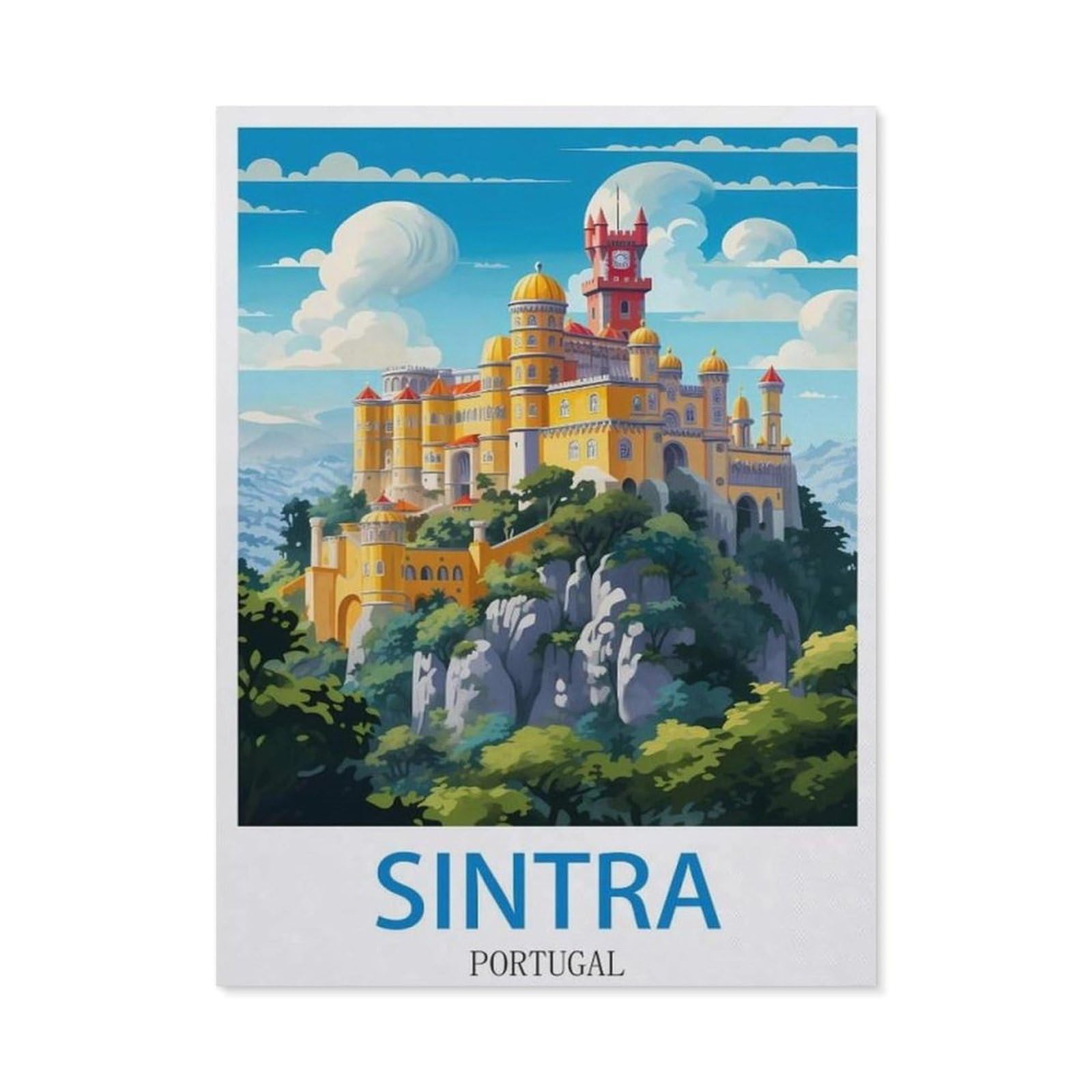 Sintra Portugal，Funny Toilet Poster Sign, Vintage Metal Tin Sign, Bathroom Poster, Bathroom Decor, Home Wall Decor Art Tin Sign Plaque(15x30cm）6x12 inch-EE64