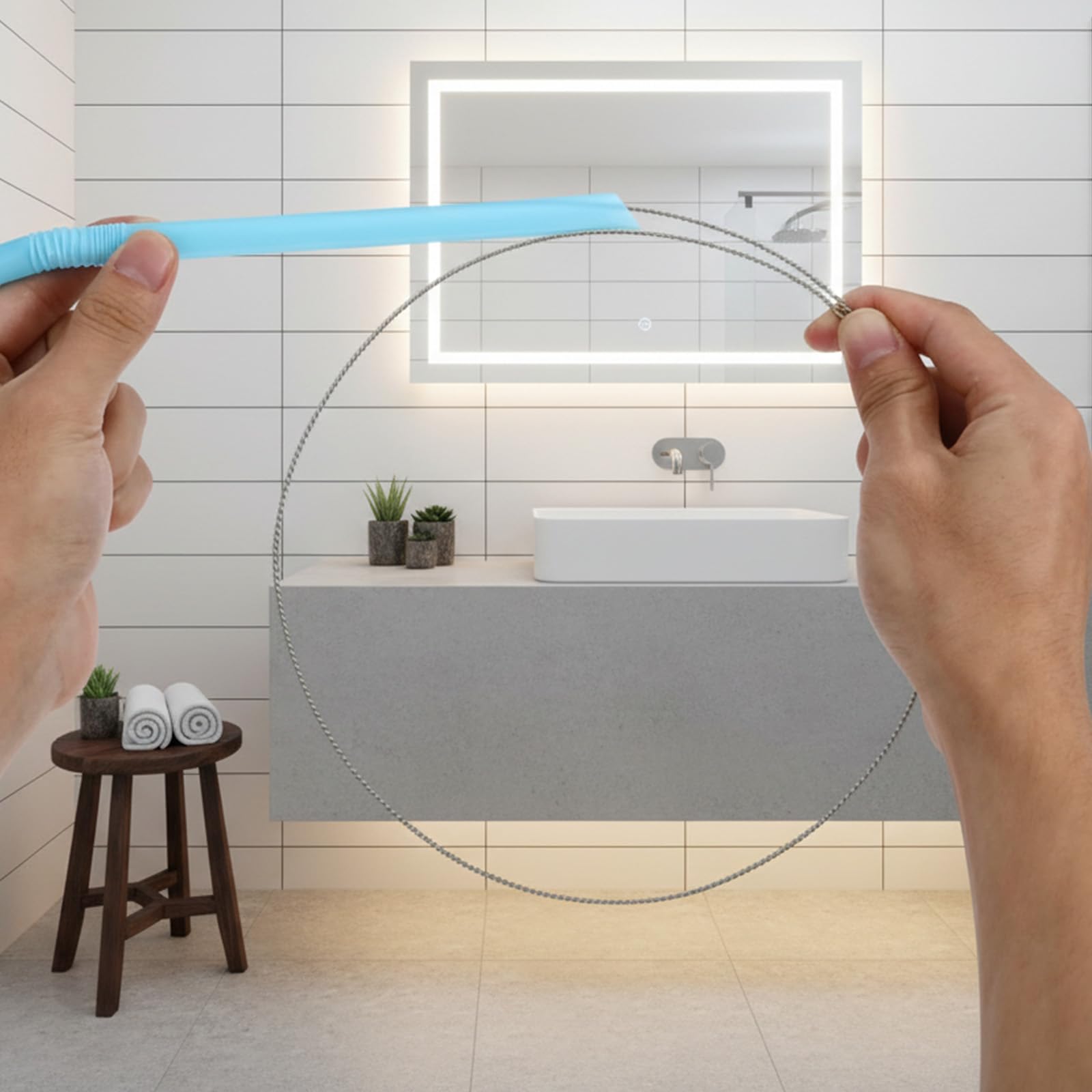 2 Stück 1m Extra Lange Abflussreiniger Reinigungsbürste Rohrreinigungsbürsten Spirale Abfluss Schlauchbürste Flexible Abflussbürste für Rohre mit Schmalem Abflussloch