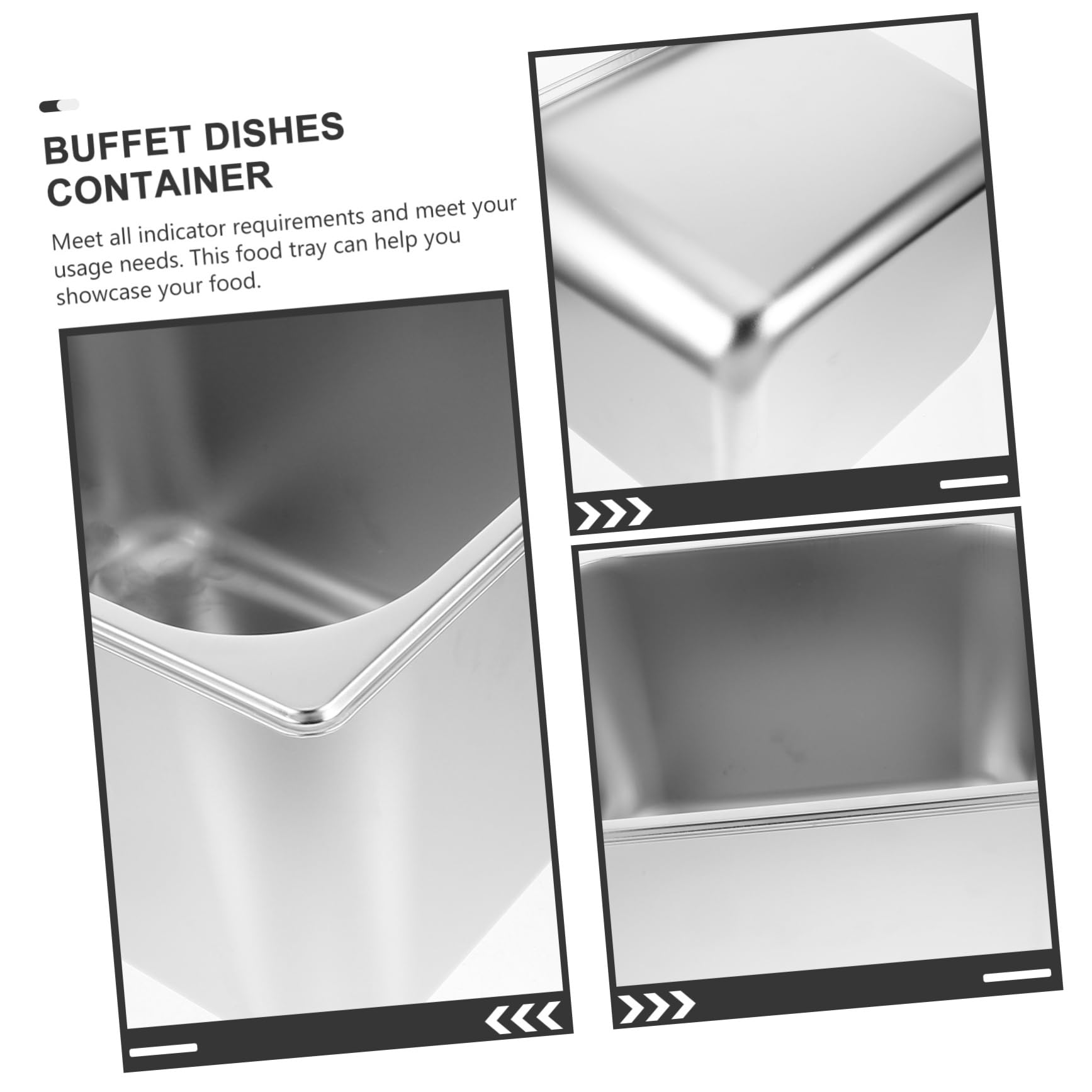 GRIRIW Buffet Platter Vegetable Buffet Server Food Plate for Buffet Bread Buffet Tray Buffet Rectangular Tray Catering Buffet Warmers Food Tray Heater Canteen Tray Stainless Steel Silver