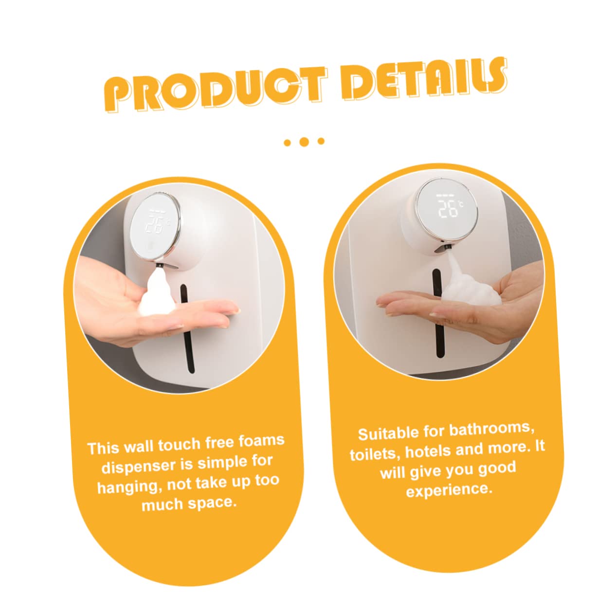 Mobestech Distributore Automatico Di Sapone Senza Contatto Distributore Di Sapone Ricaricabile Da Parete Realizzato in Materiali Con Sensori Intelligenti Facile Da Usare e Affidabile