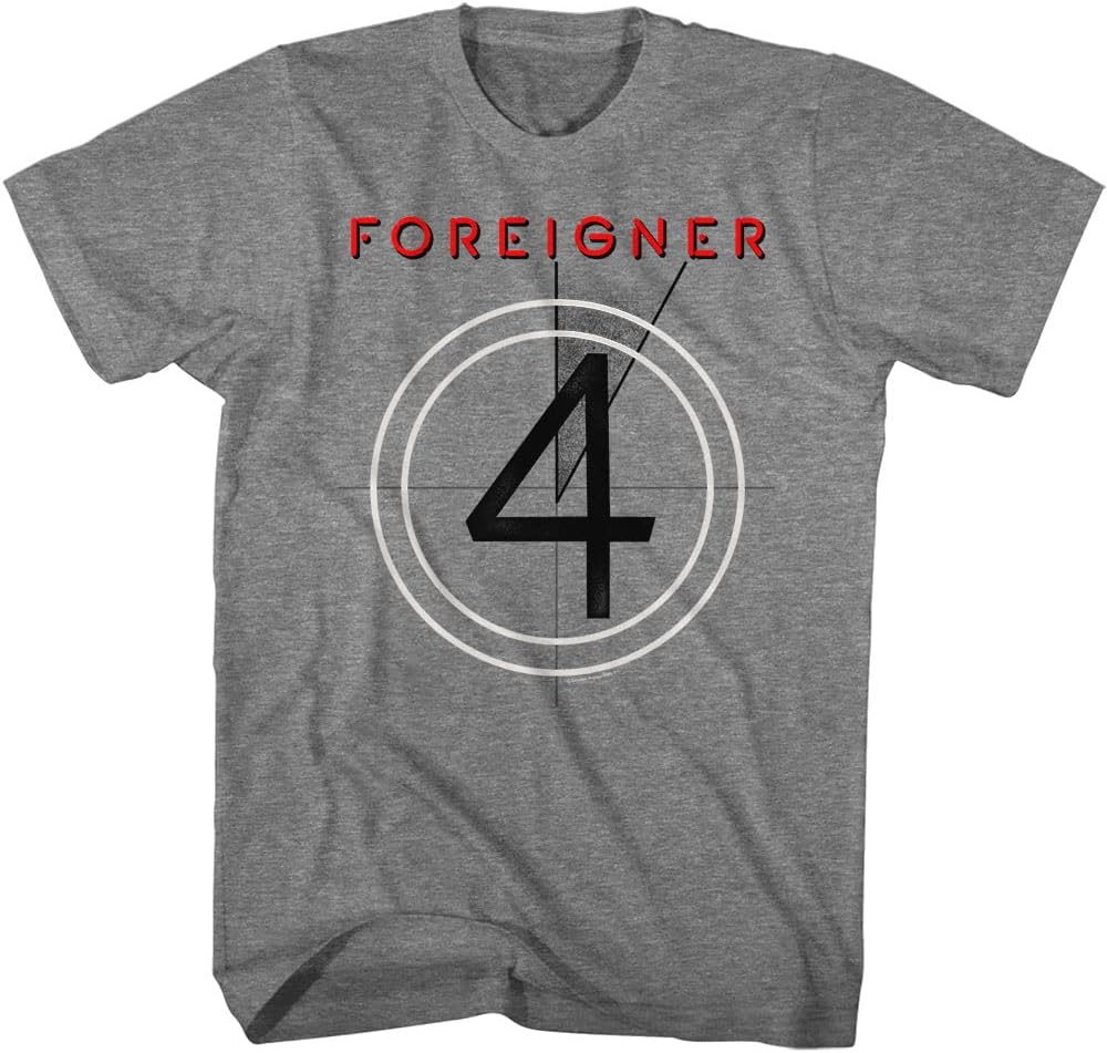 American ClassicsForeigner 4 Album Cover Mens Short Sleeve T Shirt 80s Music Graphic Tees