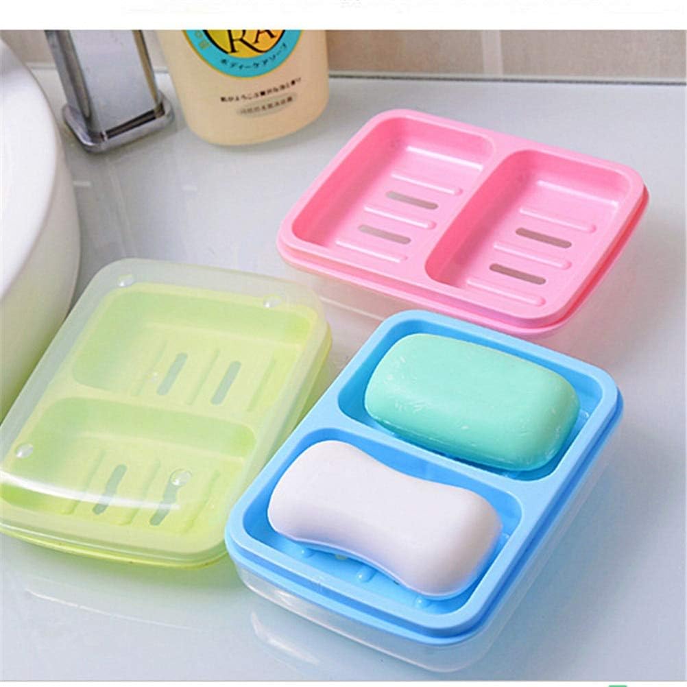 Soap Dish Travel Plastic Double Soap Dishes Dish Drain Creative