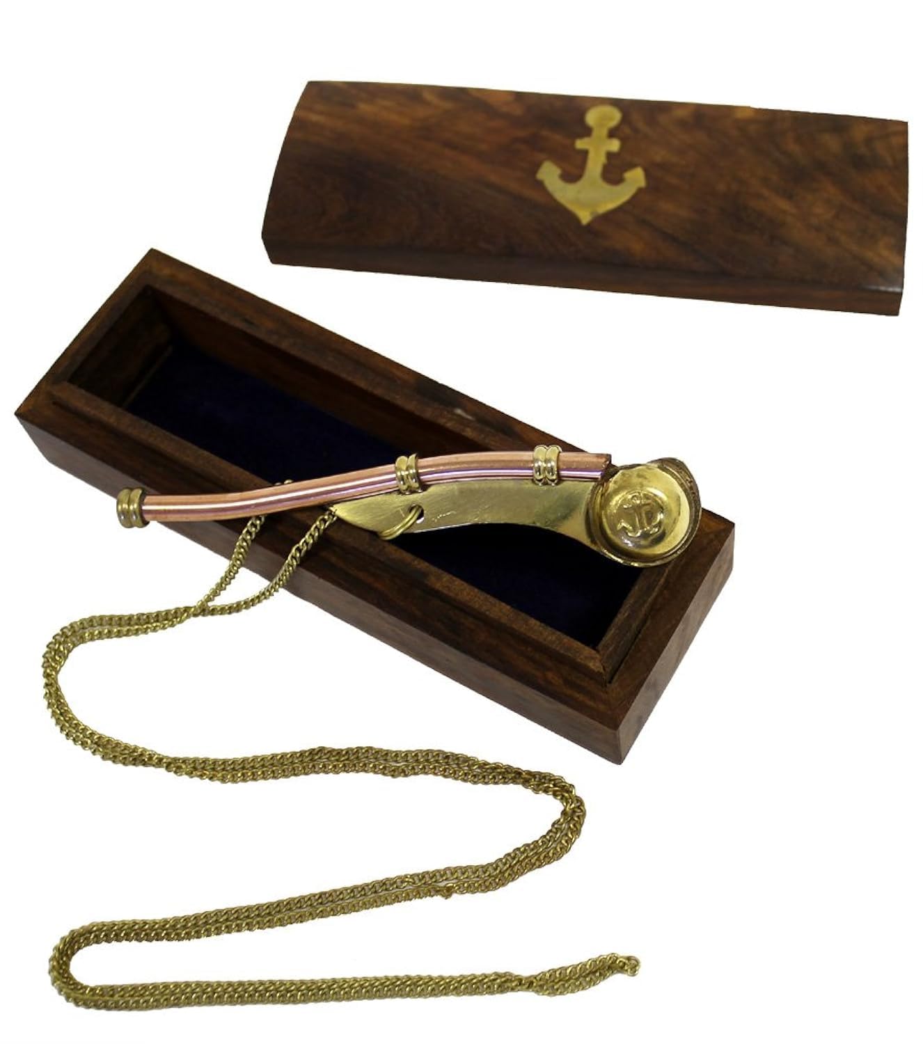 Boatswains Whistle or Bosun Pipe: Nautical Collection (1, Brass)