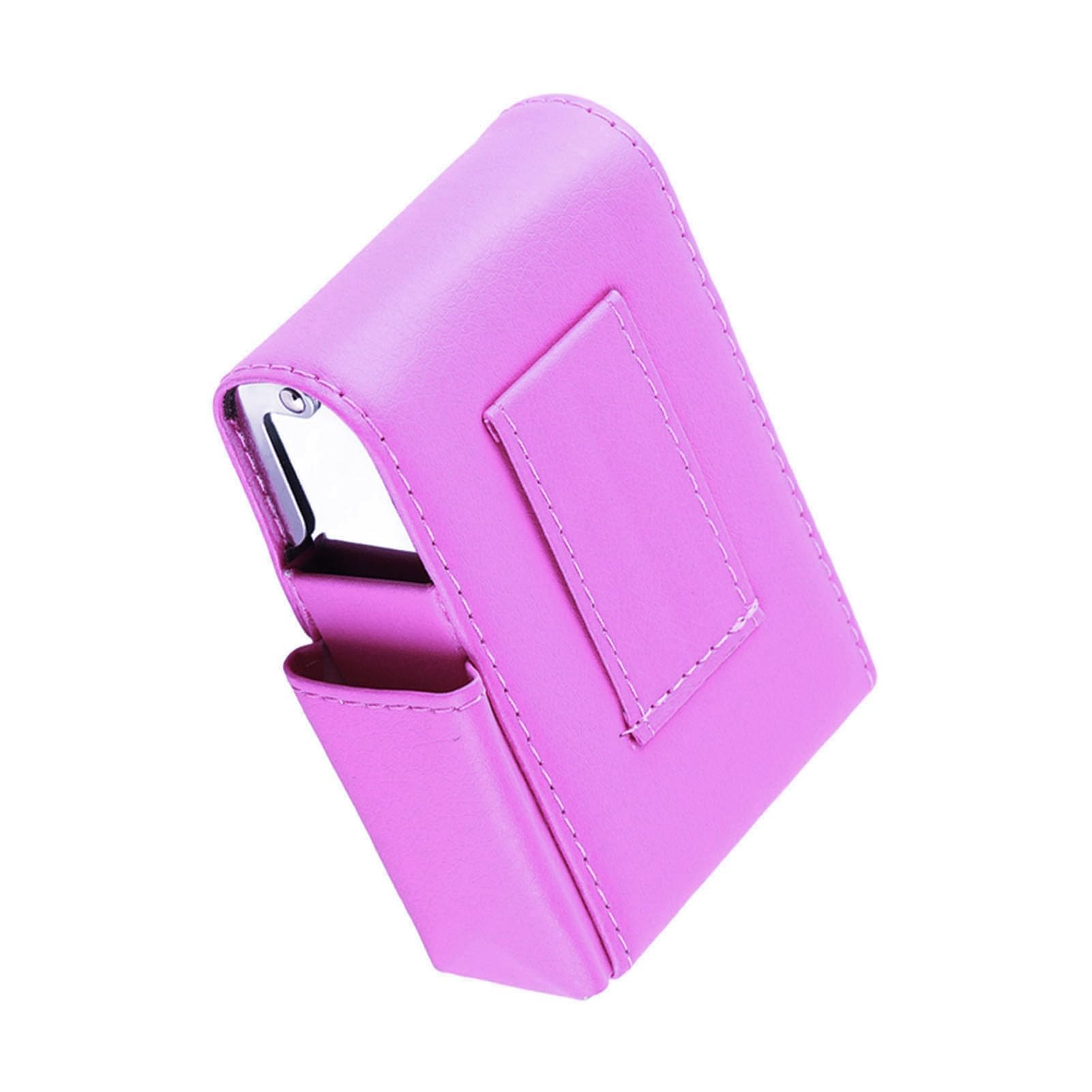 Cigarette Case Holds, 4.3x3.1x1.2inch Rose Red PU Leather Portable Cigarette Box with Lighter Holder, Anti Scratch Protective Storage Case, Holds 20 Cigarettes Men Women Gift for Storing Lighter
