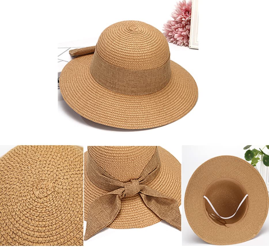 Sombrero de playa plegable para mujer con ala ancha miniatura 3