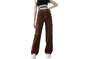 Girl's High Waist Cargo Jeans: Comfort and Style for Adventure