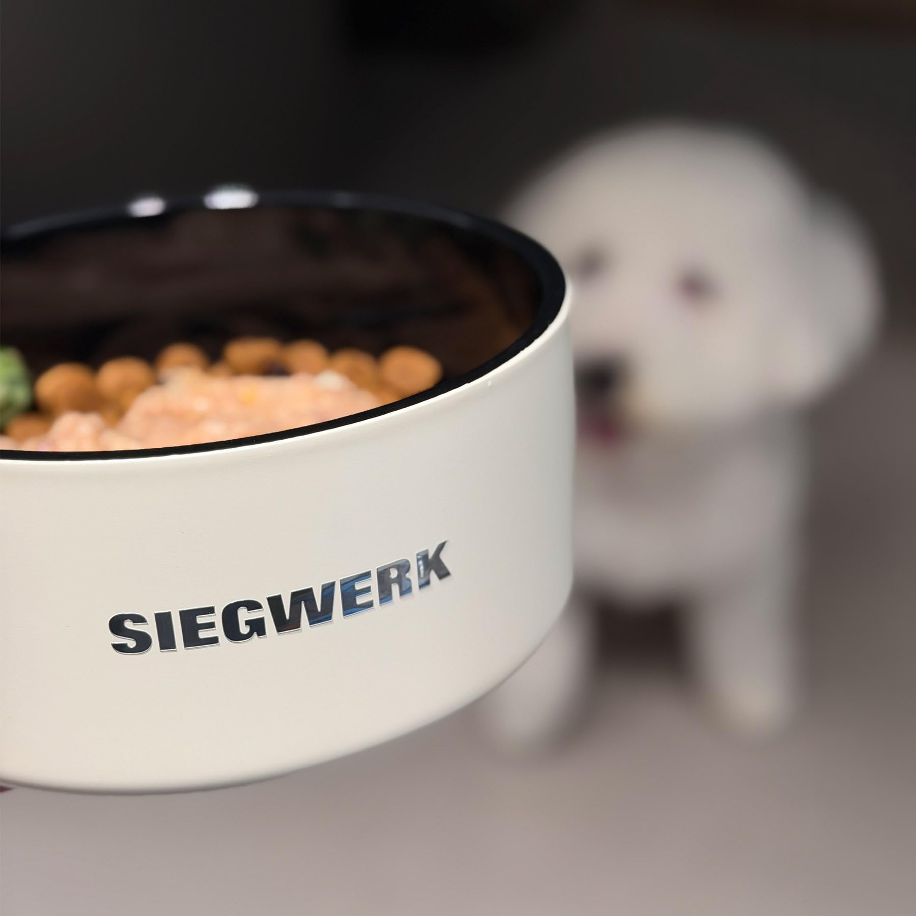 Futternapf Napuro M - für mittelgroße Hunde oder Katzen - emaillierte Innenbeschichtung - pflegeleicht - antiallergen - Weiss