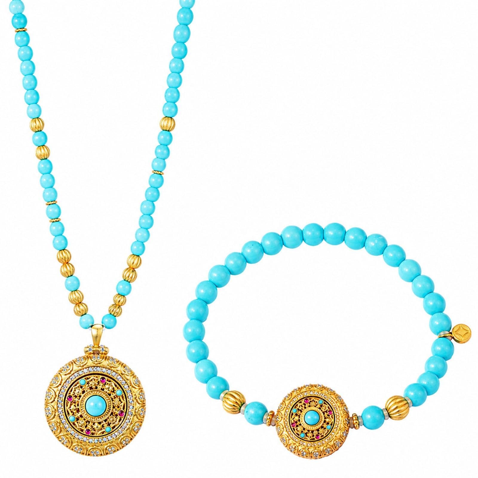 Set Gioielli Bussola Degli Otto Tesori, Collana Con Ciondolo Ton Oro