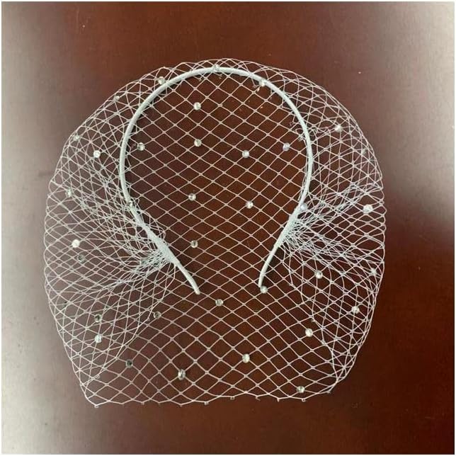 Sluiers Hoofdband Bruids Tule Kristallen Vogelkooi Zwarte Bruidssluier Gezicht Netto Masker Haar Bruiloftssluier Elegante Bruidssluier Tule