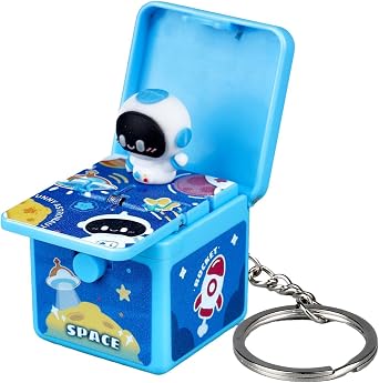 Keychain for Kids Cute Small Foldable Flip-Out Astronaut Key Chain