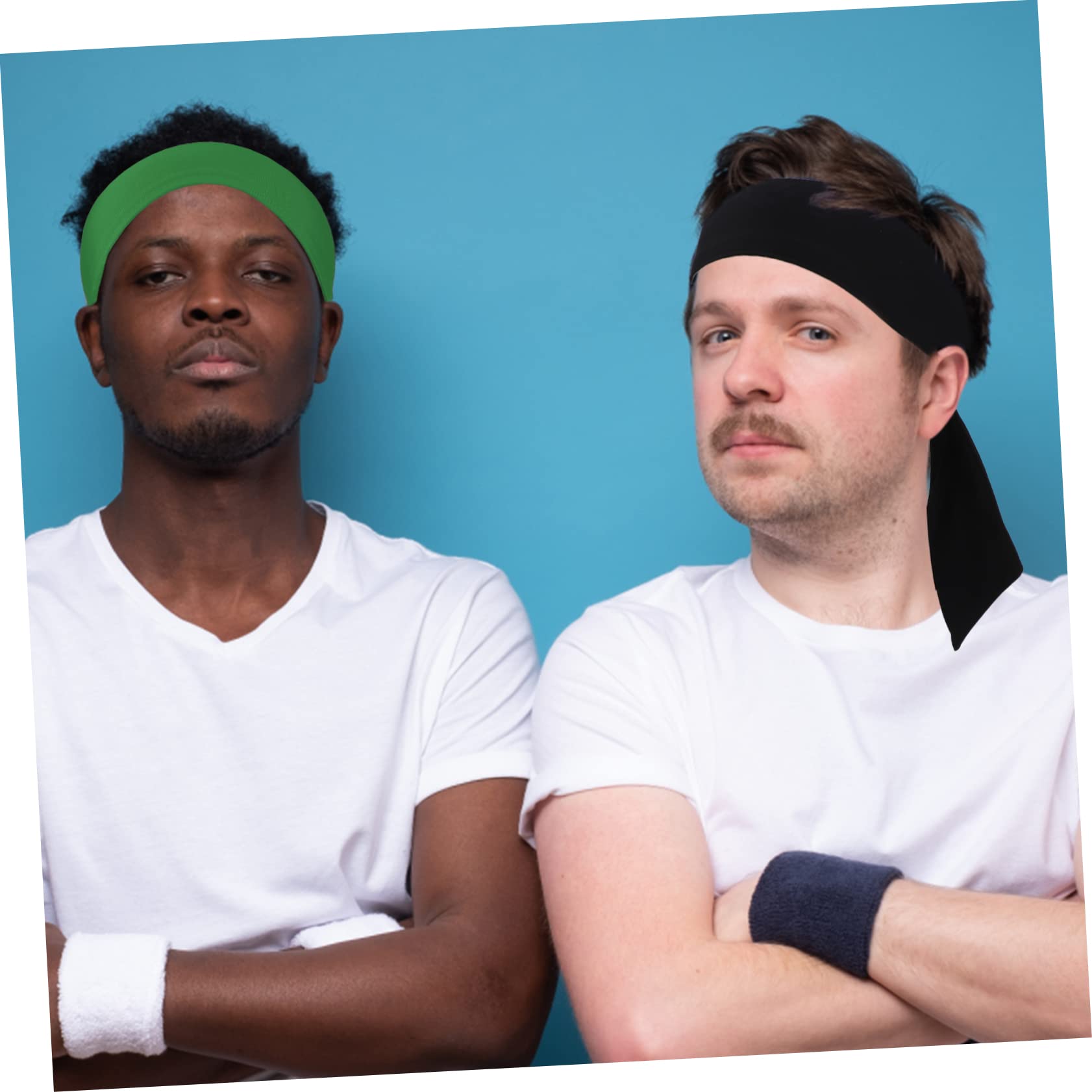 BESTonZON Bandeaux Antidérapants pour Hommes Et Femmes Bandanas Élastiques Ajustables Accessoires De Sport pour Entraînement Et Activités Physiques Rouge Noir Blanc