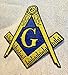 Masonic Logo Patch Embroidered Iron-On Freemason Lodge Emblem Mason G Square Compass