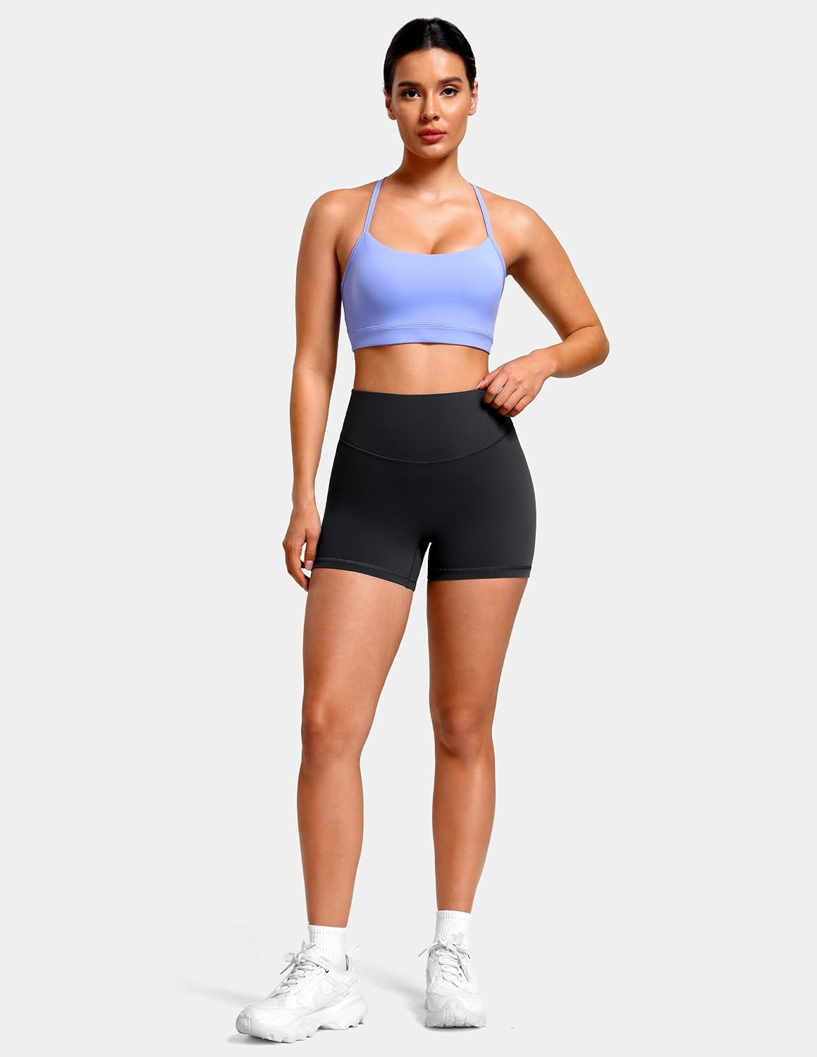 Colorfulkoala Sculptiva Butt-Lifting Hidden Scrunch Workout Shorts for Women 4", No Front Seam High-Waisted Yoga Shorts