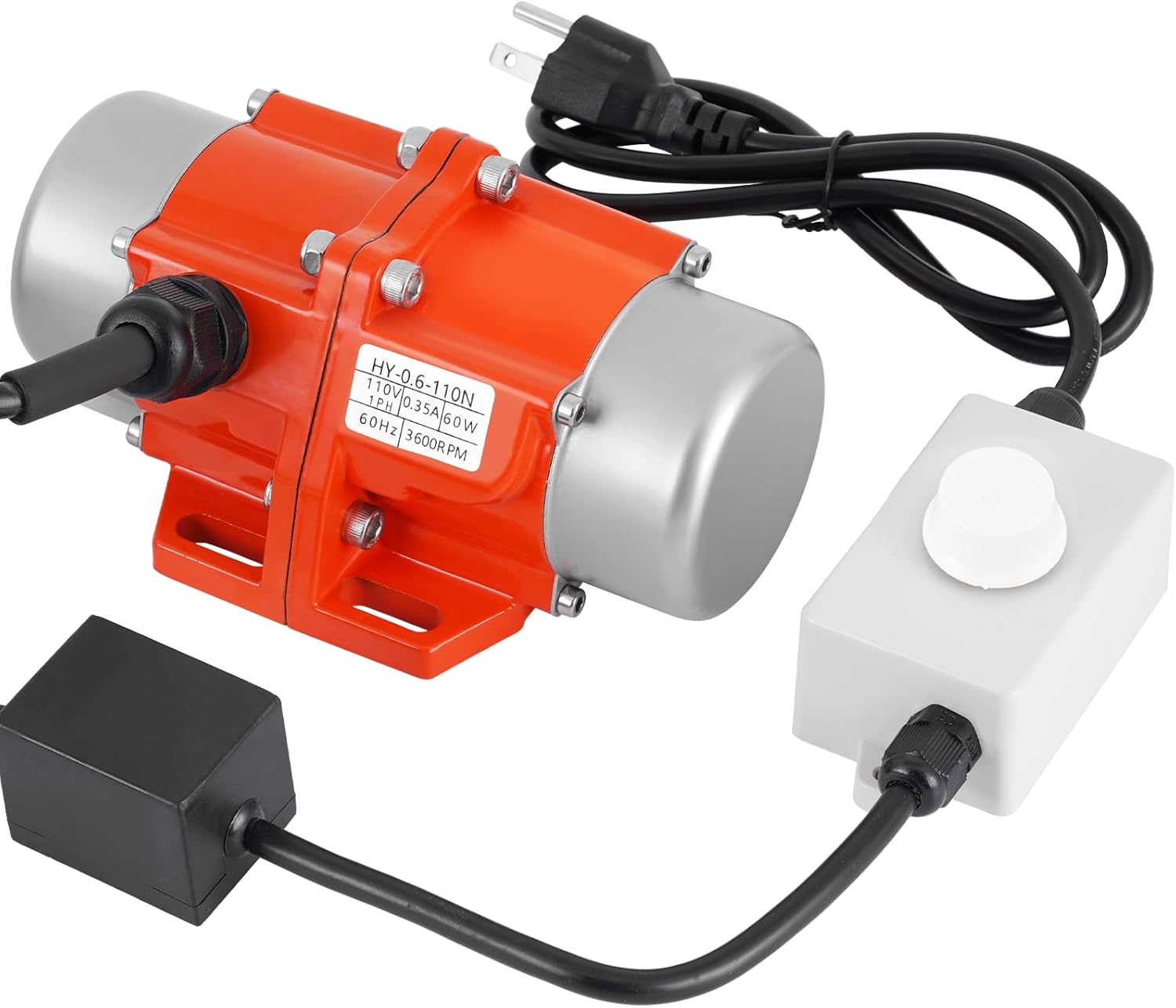 JIAWANSHUN 60W Concrete Vibrator Screen, 3600RPM Waterproof Vibrating Motor, 110V AC, Speed Controller, US Plug (60, Watts)