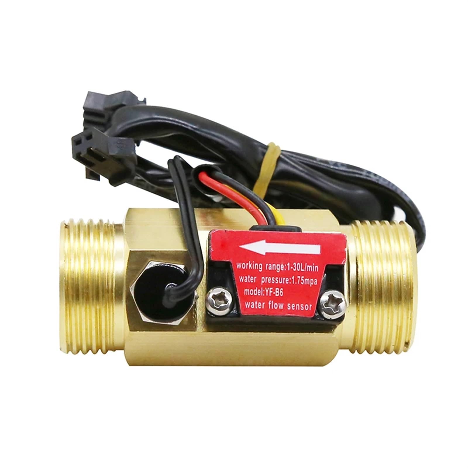 Sensor de flujo de agua de latón de 3/4 pulgadas con salida Hall CC 5-18V