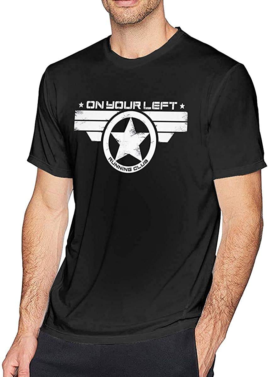 Mens Classic On Your Left Running Club T-Shirt Black