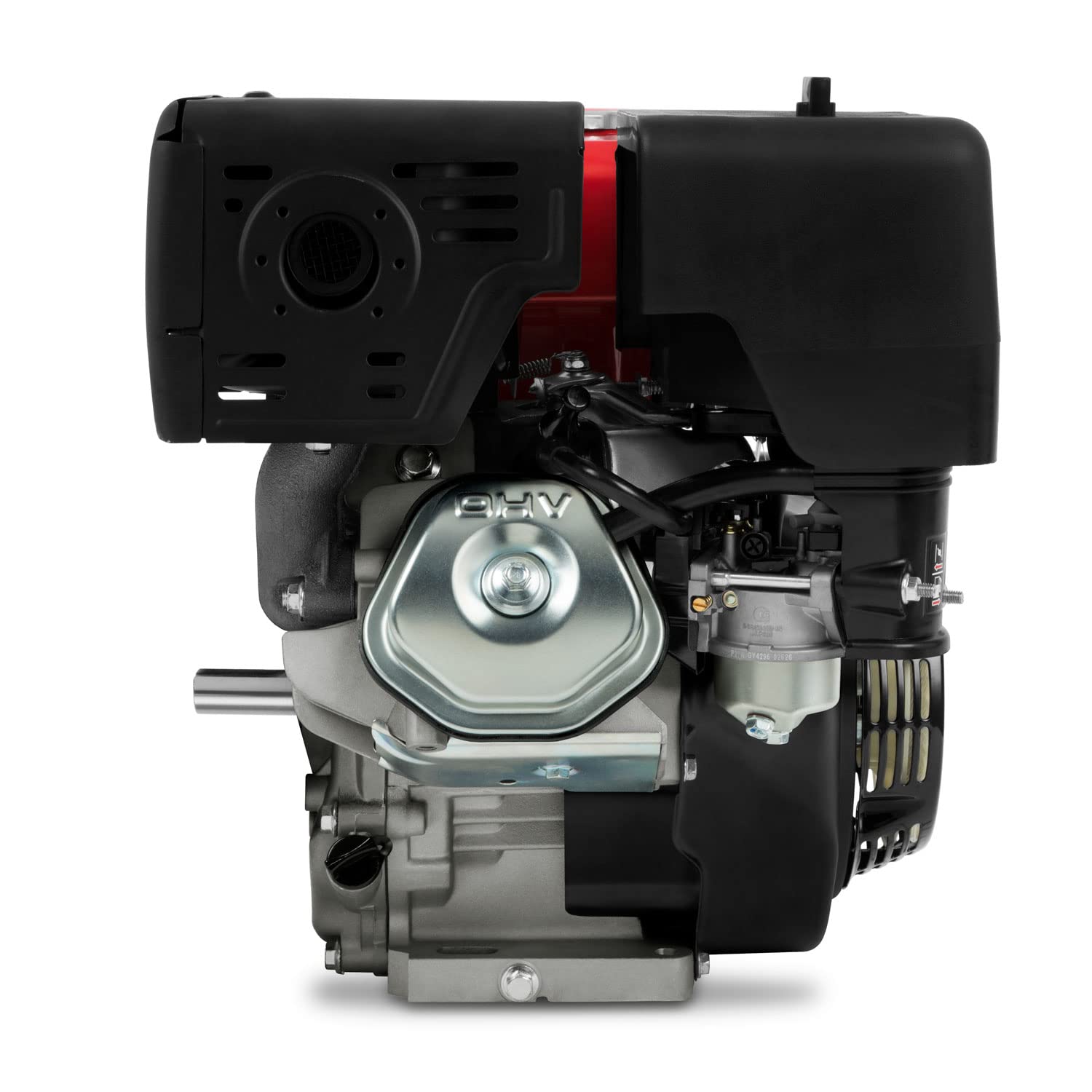 EBERTH 15 PS 11,03 kW Benzinmotor mit 25 mm Ø Welle, E-Start, 17ah 12V Batterie, Standmotor Kartmotor Antriebsmotor mit Ölmangelsicherung, 4-Takt 1 Zylinder Benzin Motor, 420 ccm Hubraum, luftgekühlt