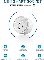 Vista 3 de KTMC Paquete de 4 enchufes inteligentes, compatible con Alexa y Google Home, no requiere concentrador, control remoto, certificado ETL