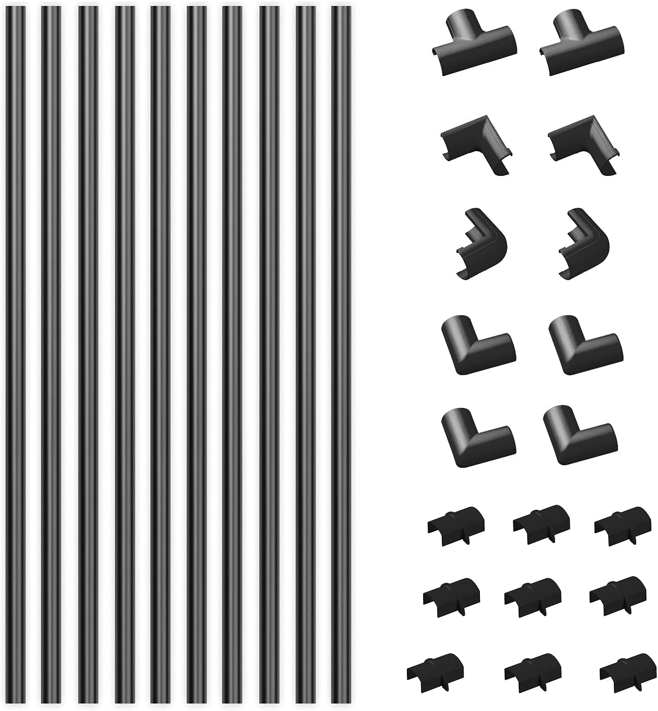 DLine Black Micro Trunking Kit, 4Meter SelfAdhesive Wire Hider