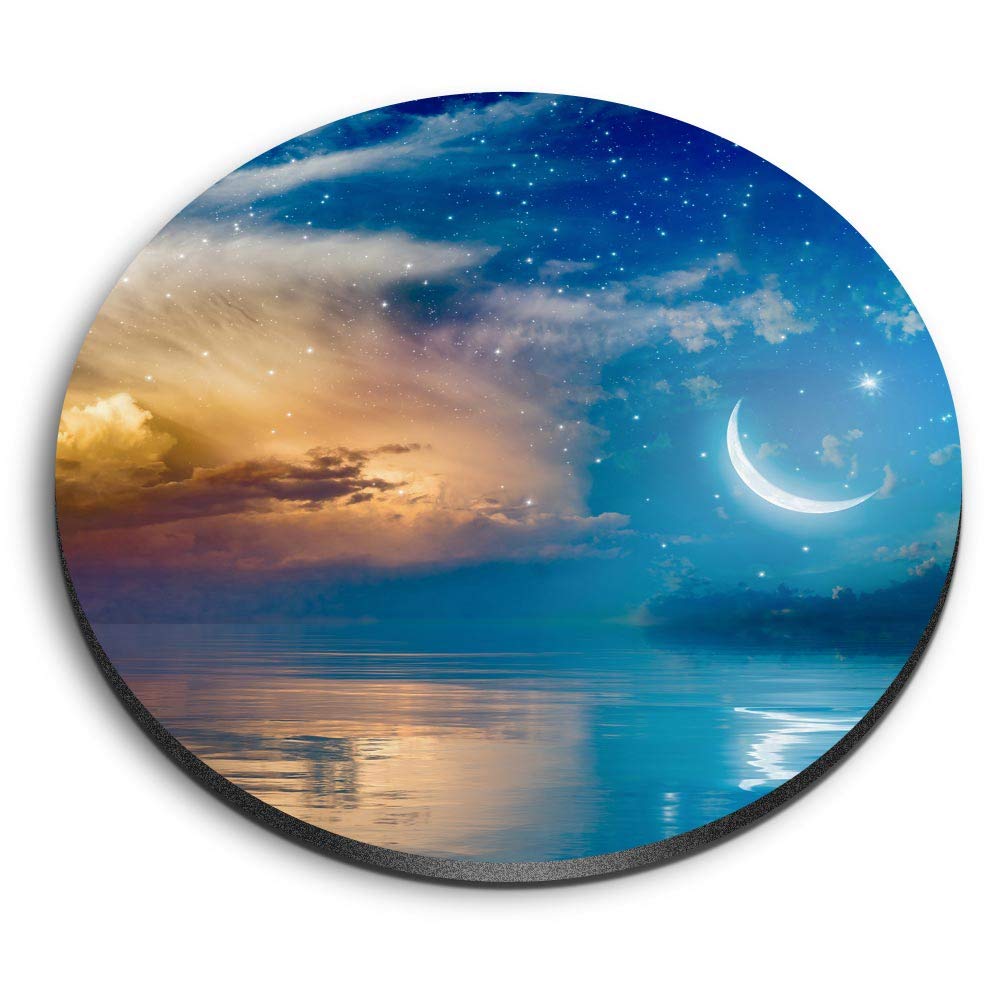 Destination Vinyl Ltd Multicolor 1 X Round Mdf Magnet - Ramadan Kareem Muslim Moon 2746