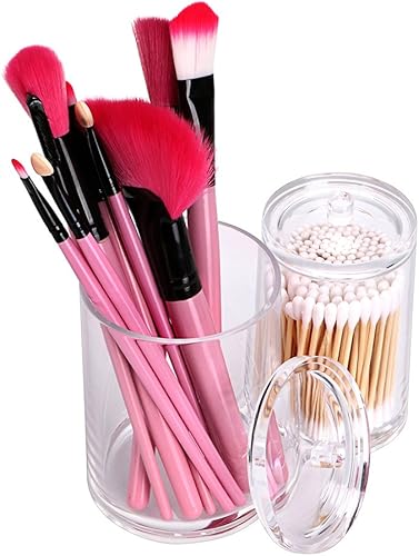 Hipiwe Soporte para hisopos de algodón acrílico transparente Preminm Contenedor redondo de algodón almohadilla de algodón Q-tip organizador para disponible en Yaxa Guatemala