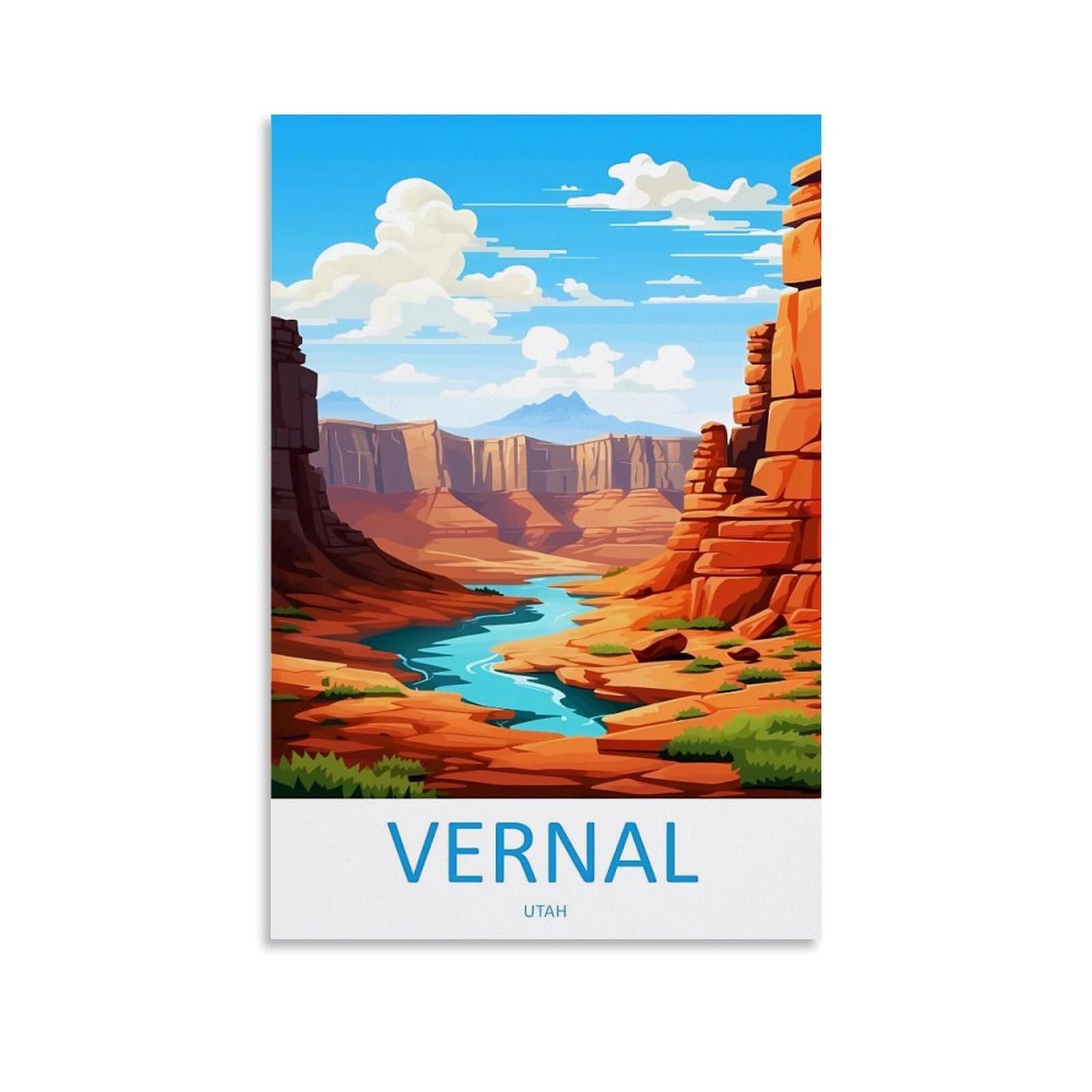 EZMLFA 5D DIY Diamond Painting Kit,Vernal Utah Diamond Art Kits for Beginner,Gem Art Kits Round Drill for Home Wall Decor Gifts 40x40cm