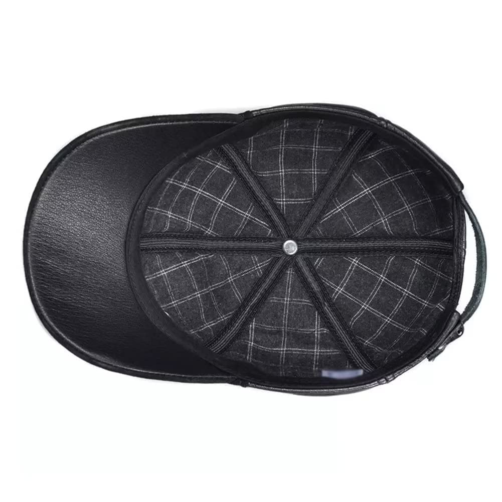 Jesień zima skórzana czapka bejsbolowa męska outdoorowa czapka golfowa regulowana czapka taksówkarza do jazdy samochodem, polowania, trapper