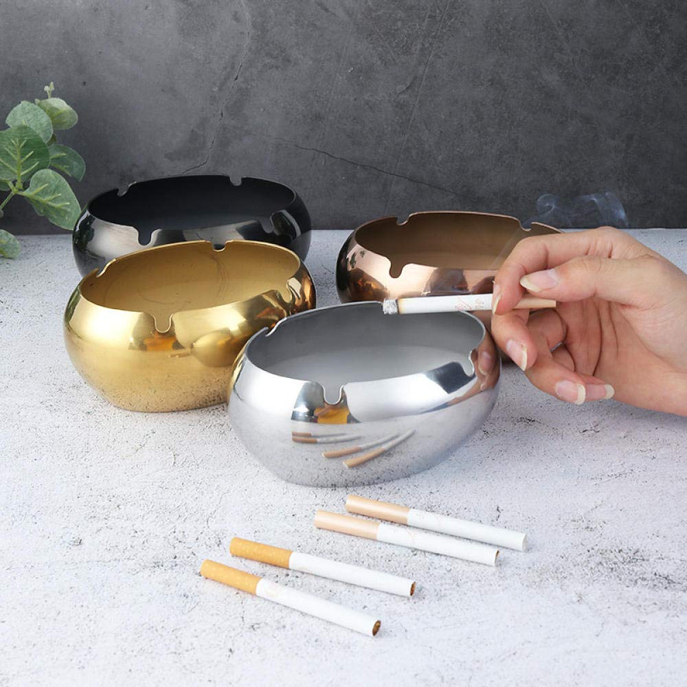 ash Tray Ashtray for Stainless Steel Ashtray Creative Ingot Fashion Environmental Protection bar Internet Cafe-Rose Gold_M