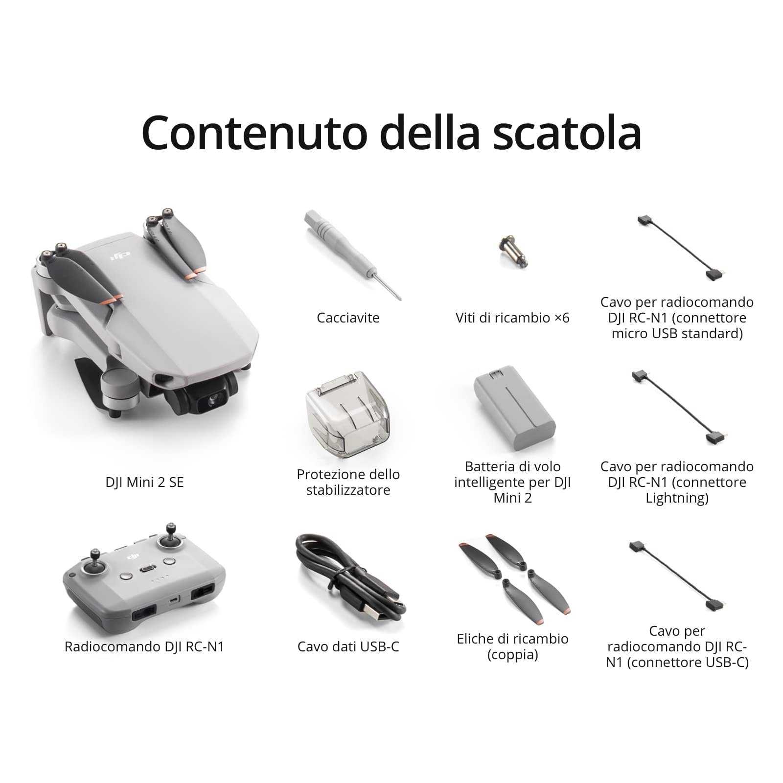DJI Mini 2 SE Fly More Combo, mini drone con fotocamera leggero e pieghevole, video in 2.7K, modalità intelligenti, trasmissione video di 10 km, 31 min di volo, meno di 249 g, batterie extra, C0