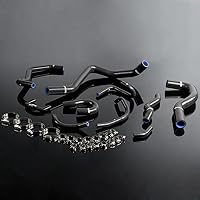 Vista 1 de PIT66 Kit de manguera de radiador de silicona, compatible con Honda Civic/CRX EE EF/CR-X Base/DX/HF/Si 1988-1991, color negro con abrazaderas