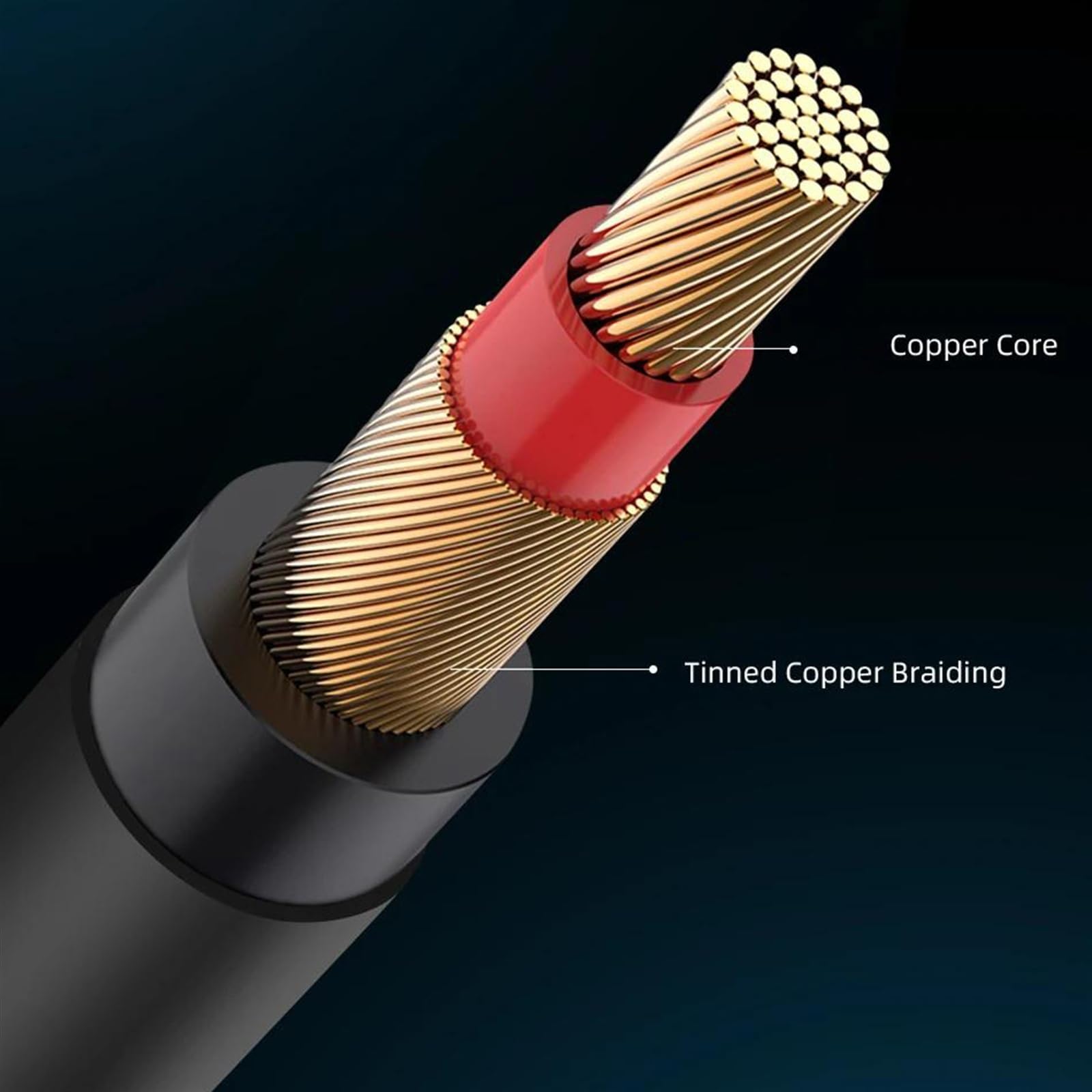 3.5mm 1/8 Do 6.35mm 1/4 TRS Linia Audio Pozłacany Adapter Gniazda Jack Kabel Aux Do Głośnika Wzmacniacza Gitarowego Kabel do Instrumentów Gitarowych (Color : 5m)