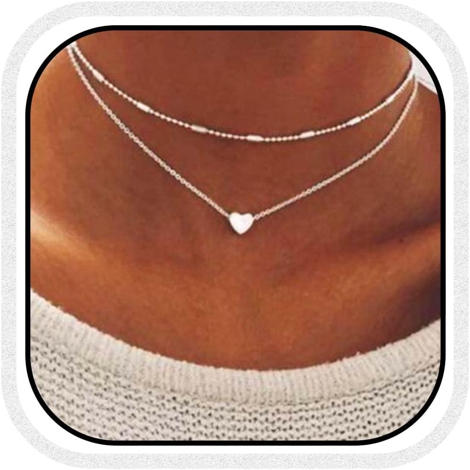 Višeslojna Choker Ogrlica sa Privjeskom Srca