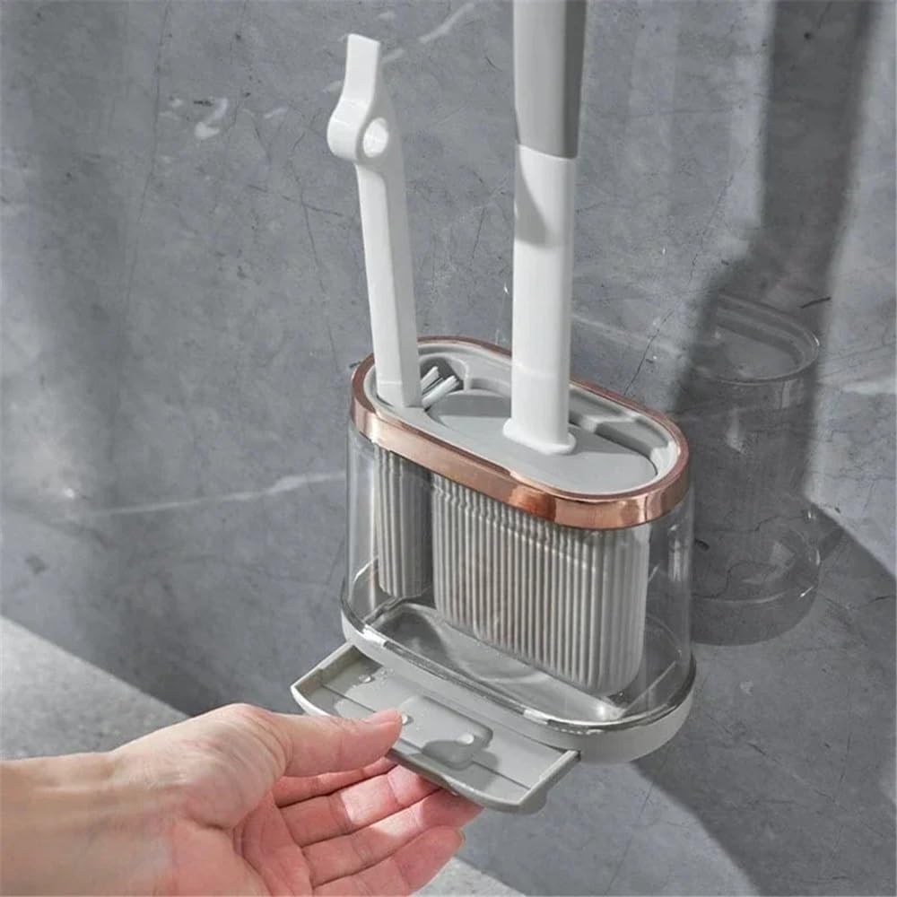 Toilet Brush Holder Household 2 in 1 Multifunction with Long Handle Silicone Toilet Brush Holder Toilet Brushes