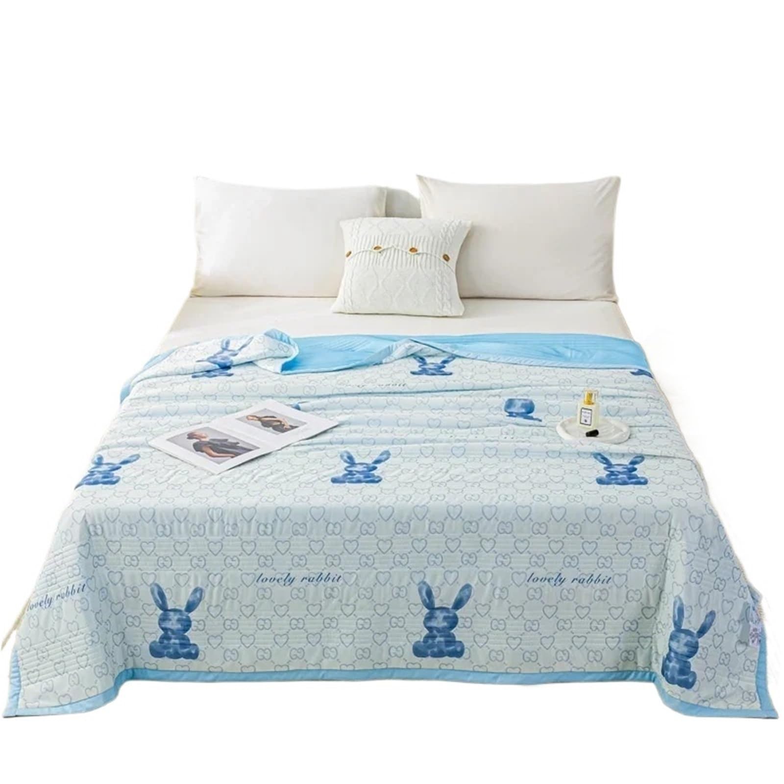 IRFHDCX Summer Blanket Cooling Quilt Reversible Bedspread Quilted Coverlets King Size for Summer Sleep(Color09,150X220cm)