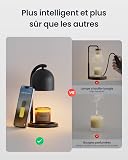 SwitchBot Lampe Chauffe Bougie Intelligente avec Minuterie et Variateur, Candle Warmer Lamp Compatible Matter pour Apple Home & Alexa, Lampe Bougie électrique pour Parfumées Maison, Chambre, Noir - 3