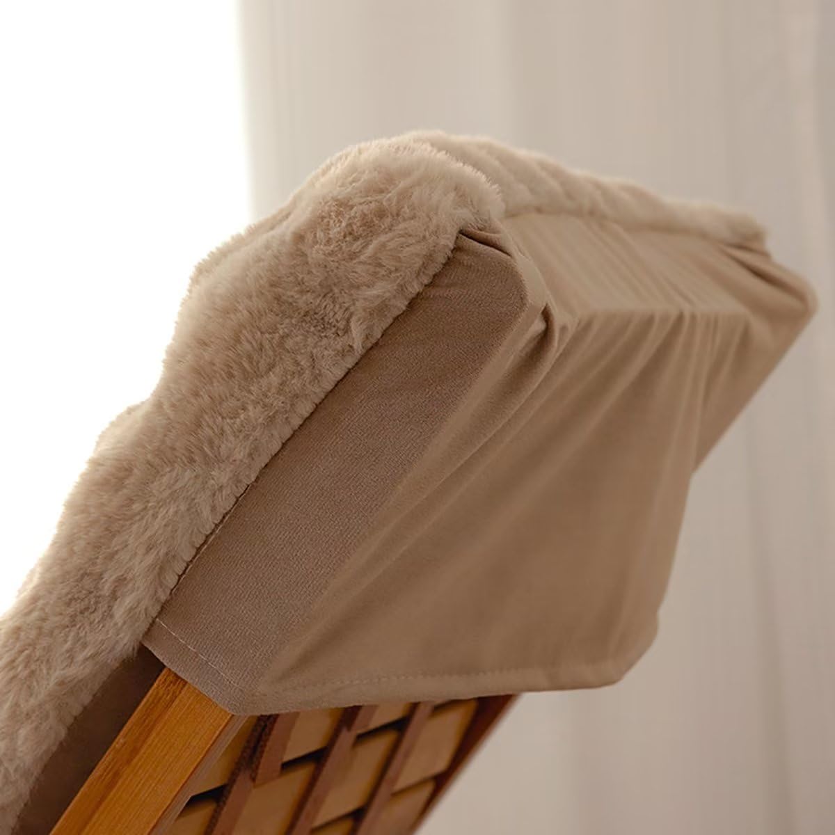 Poduszka na fotel bujany ze sztucznego futra premium, gruba, pluszowa podkładka typu P Lo, do patio i wewnątrz, do salonu, 50 x 124 cm, miękka, komfortowa i stylowa ozdoba relaksacyjna